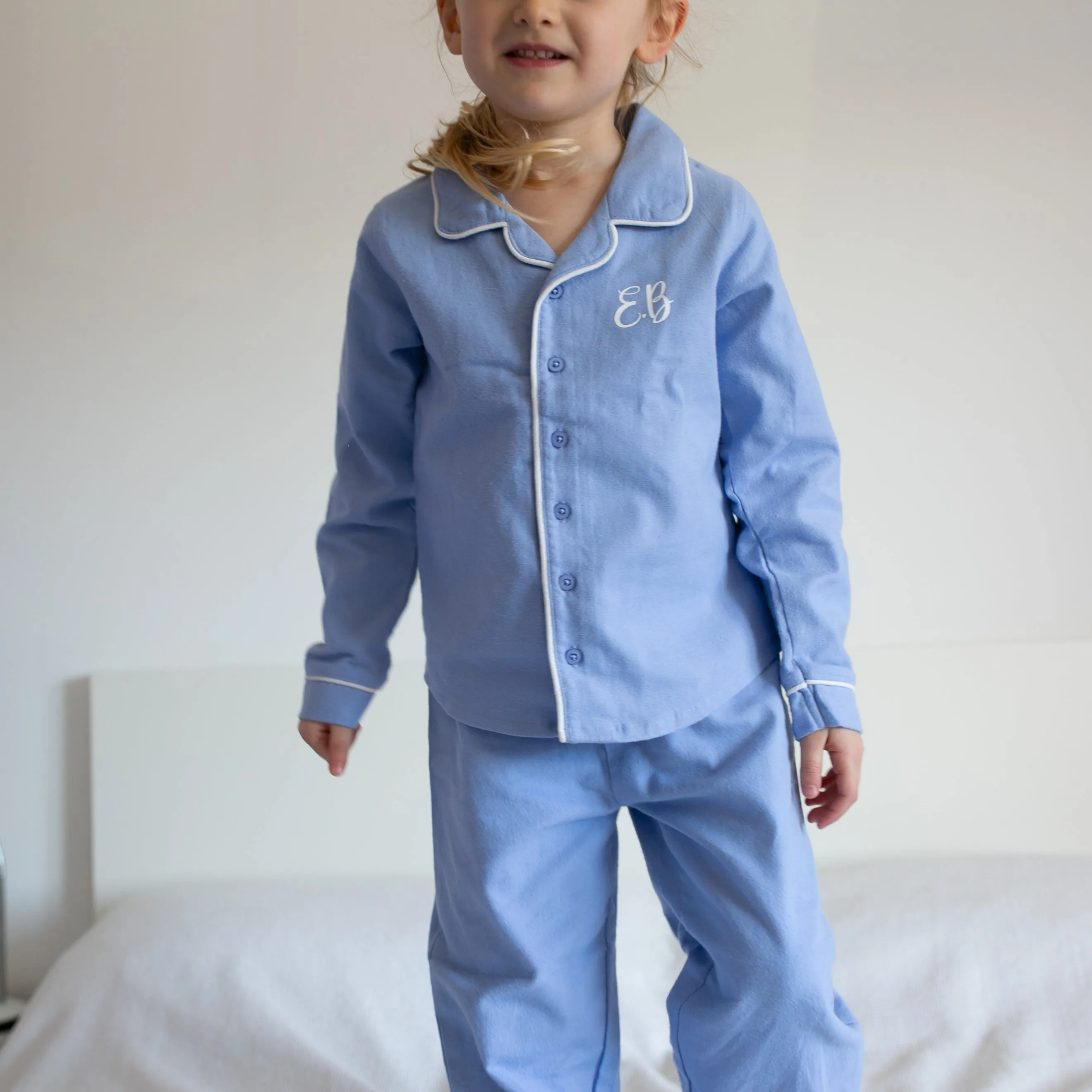 100% cotton Personalised Pyjamas in Blue