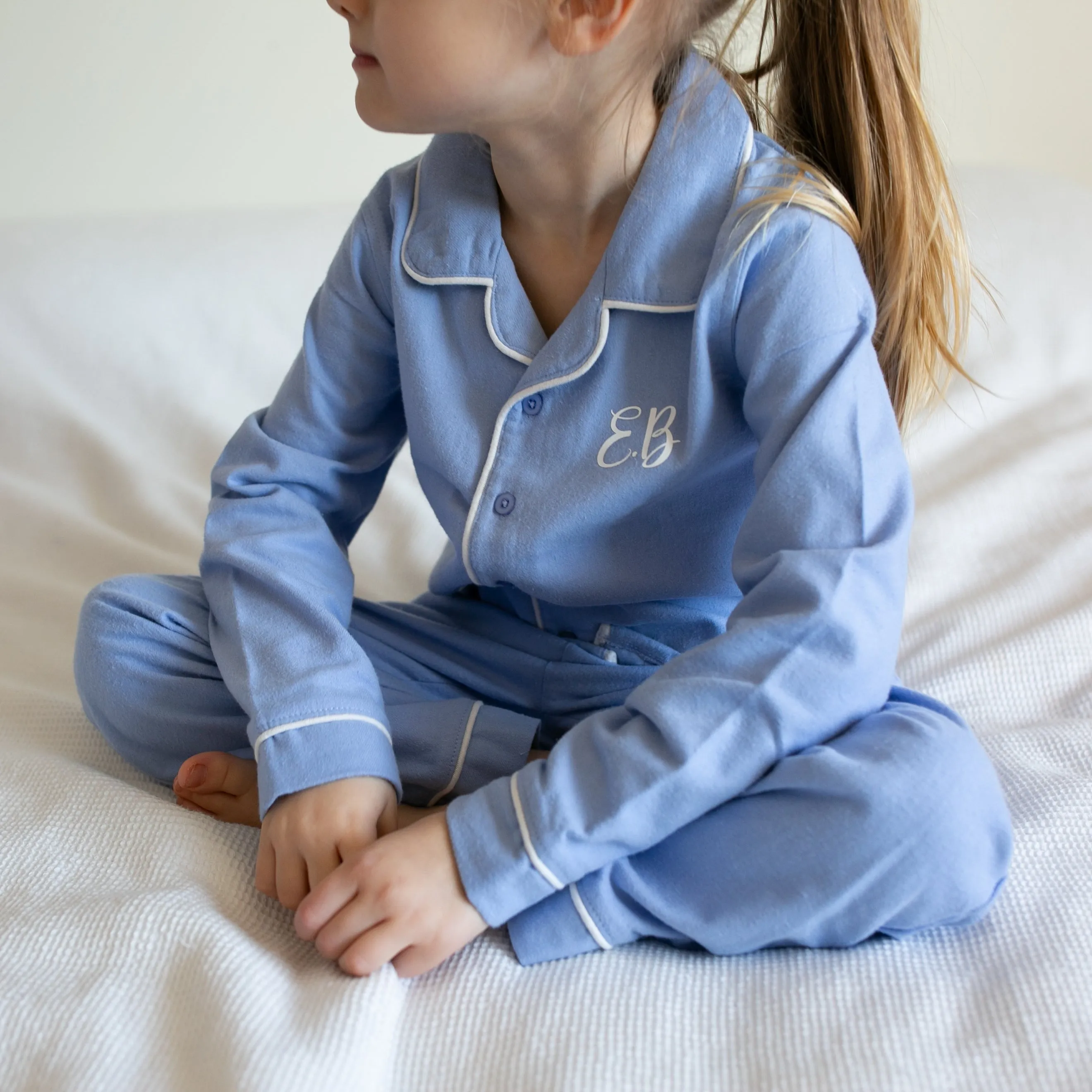 100% cotton Personalised Pyjamas in Blue