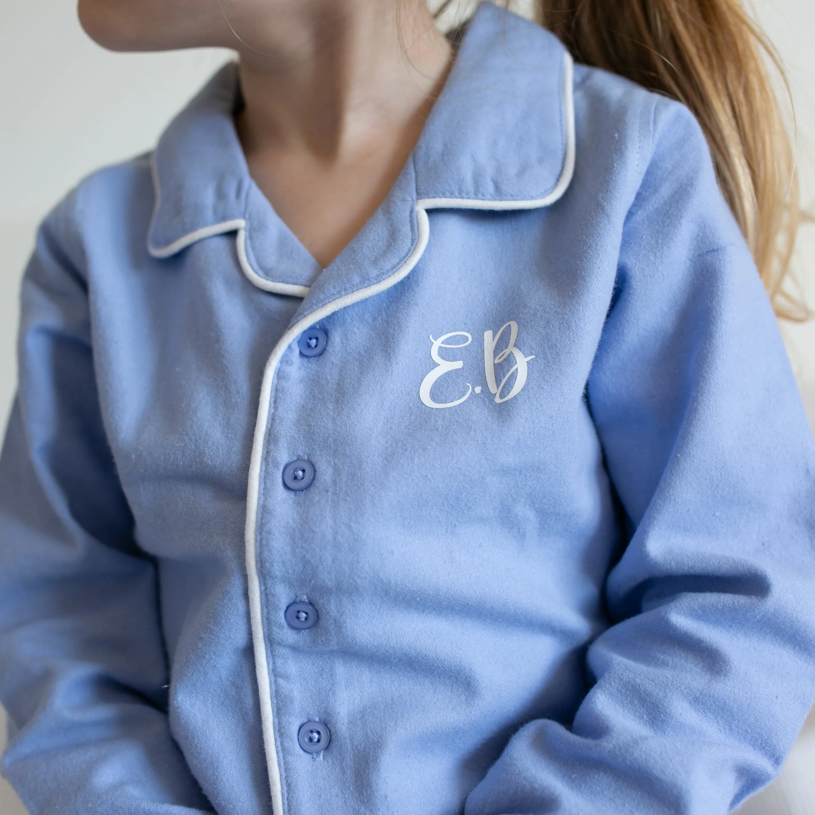 100% cotton Personalised Pyjamas in Blue