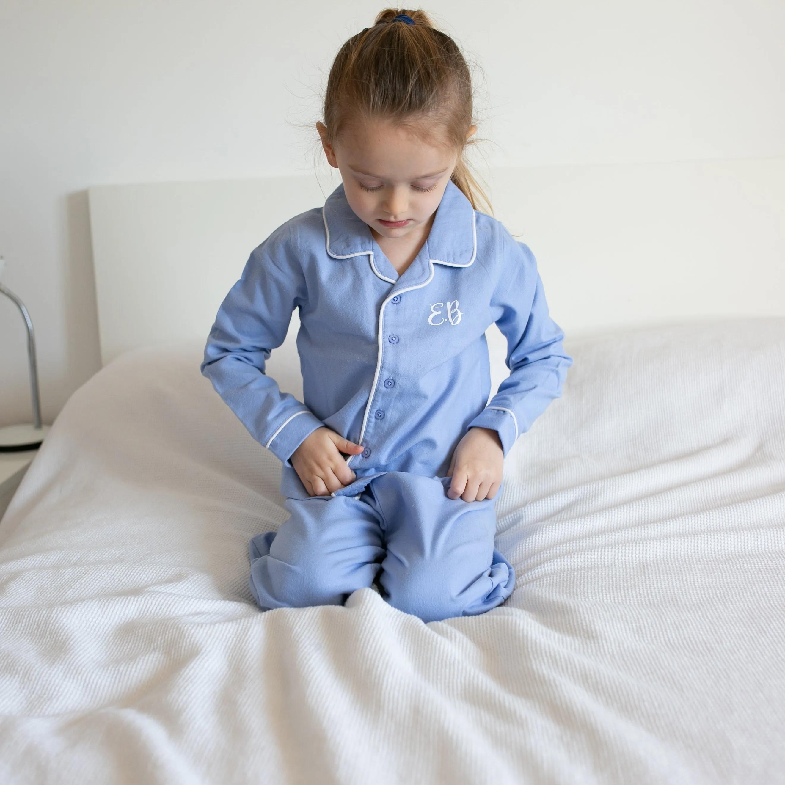 100% cotton Personalised Pyjamas in Blue