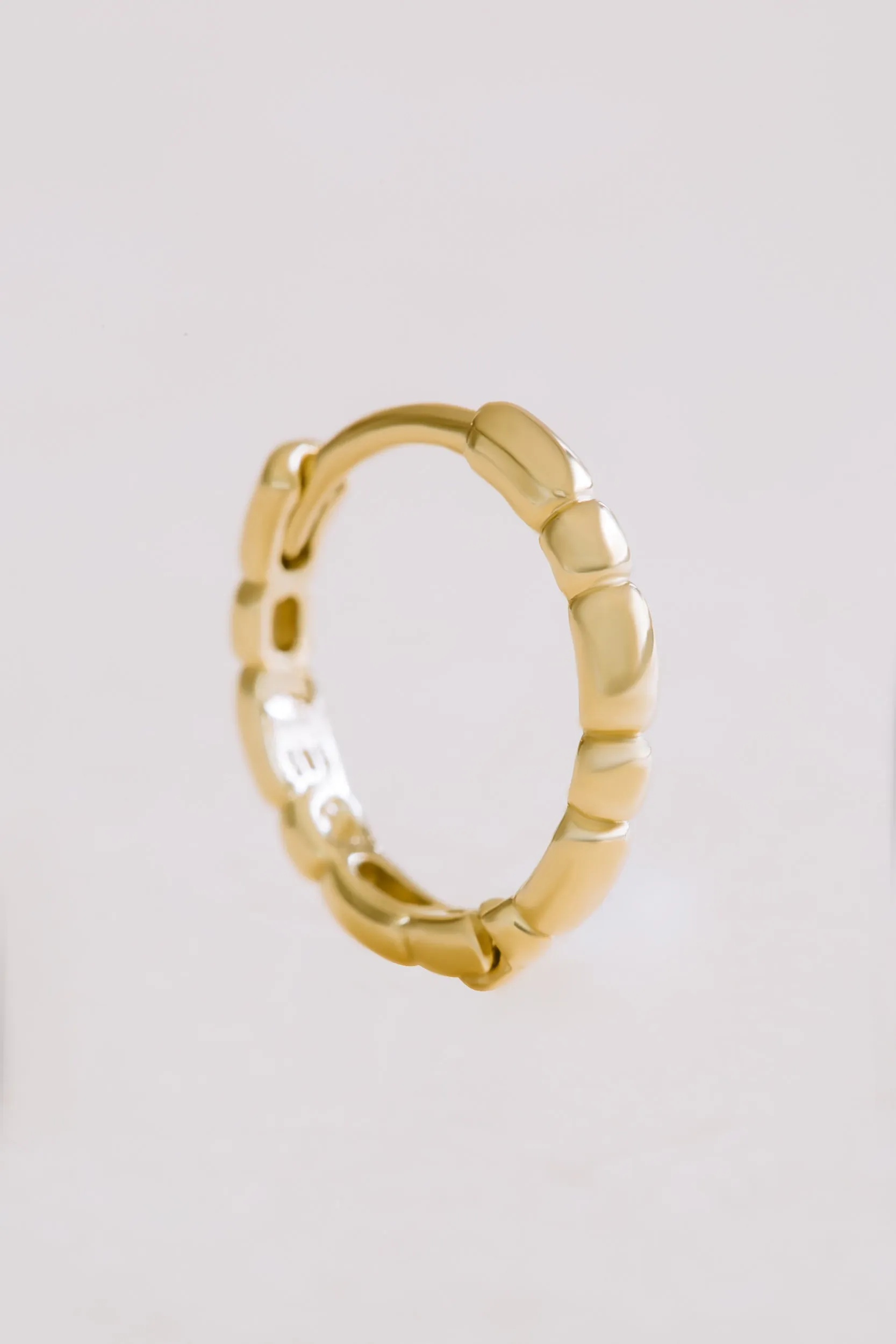 14K Solid Gold Jewelry Rope Shape Earring Hoop Ring