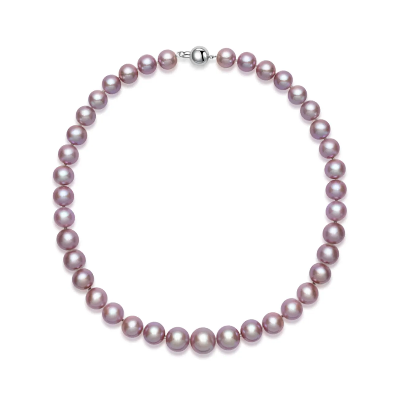 18k Gold Top Lustre Edison Purple Pearl Necklace KN00160