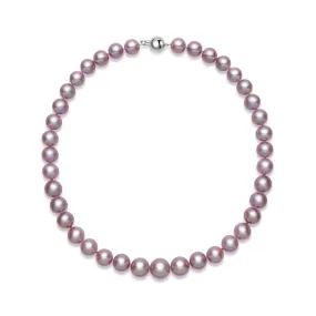 18k Gold Top Lustre Edison Purple Pearl Necklace KN00160