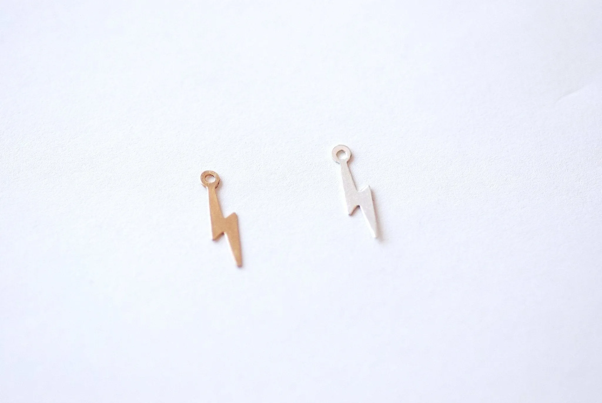 2 pcs 14k Gold Filled Lightning bolt Charm - Sterling Silver Gold Fill Bolt of Lightning Drop Wholesale Gold Filled Charms VermeilSupplies