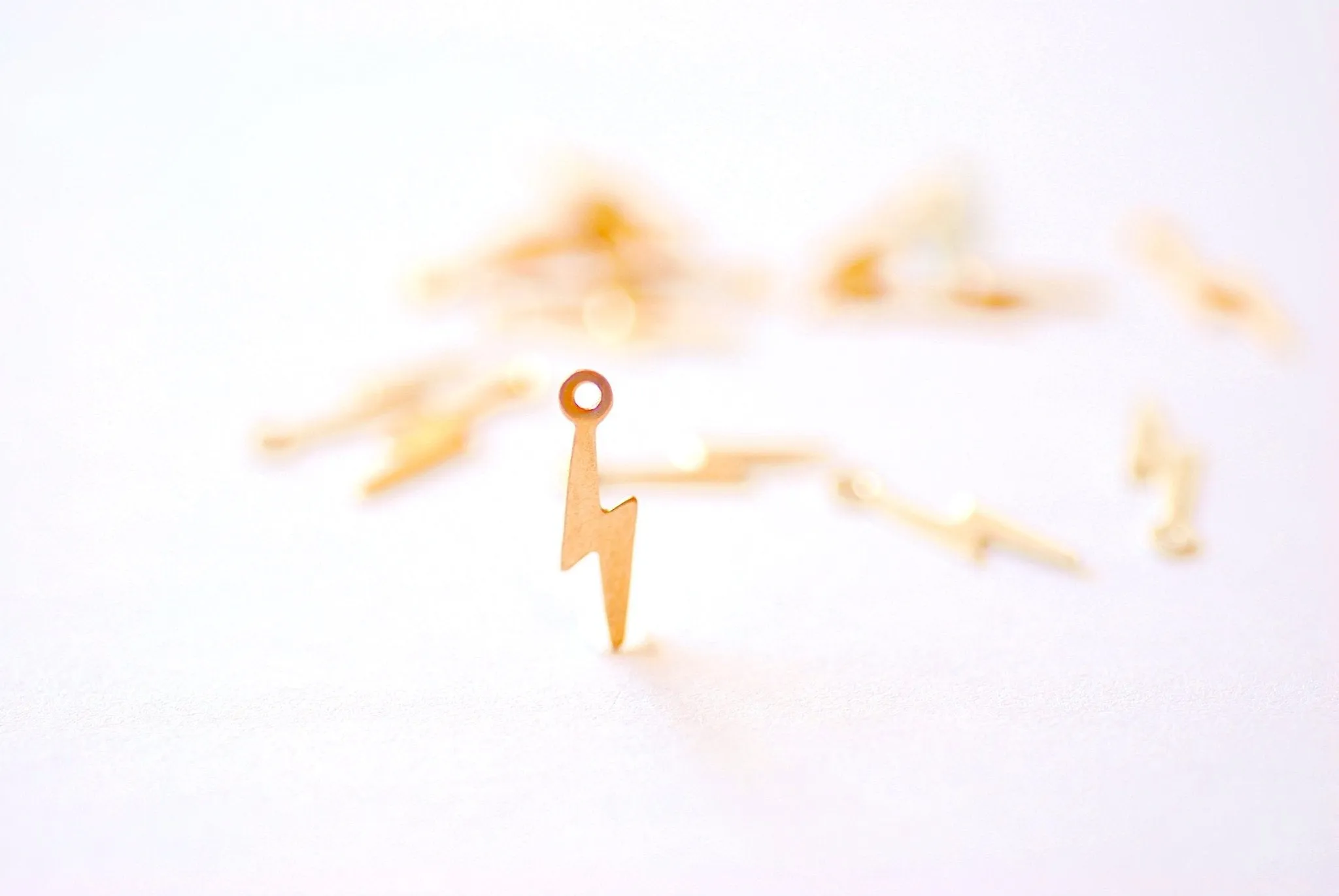 2 pcs 14k Gold Filled Lightning bolt Charm - Sterling Silver Gold Fill Bolt of Lightning Drop Wholesale Gold Filled Charms VermeilSupplies