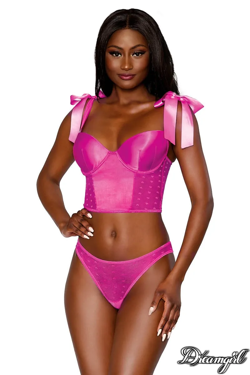 2PC Satin Heart Set