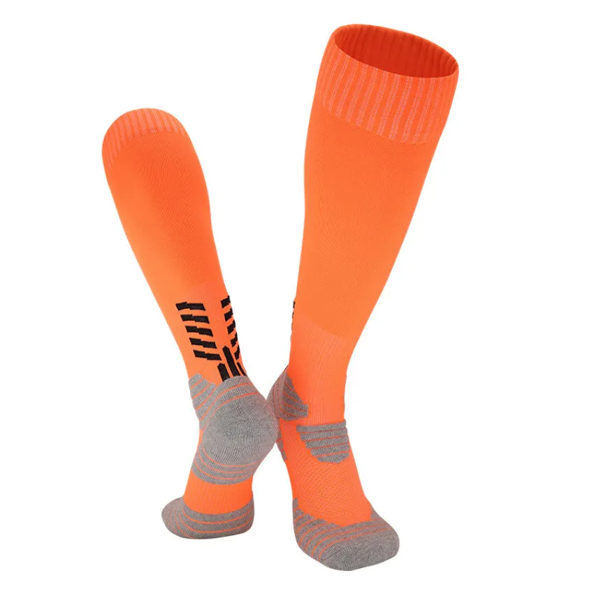 3 Pack Mens Non Slip Football Socks Orange