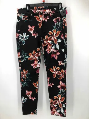 7 FOR ALL MANKIND Black Pink Multi Floral Skinny Size 30   (M) Pants