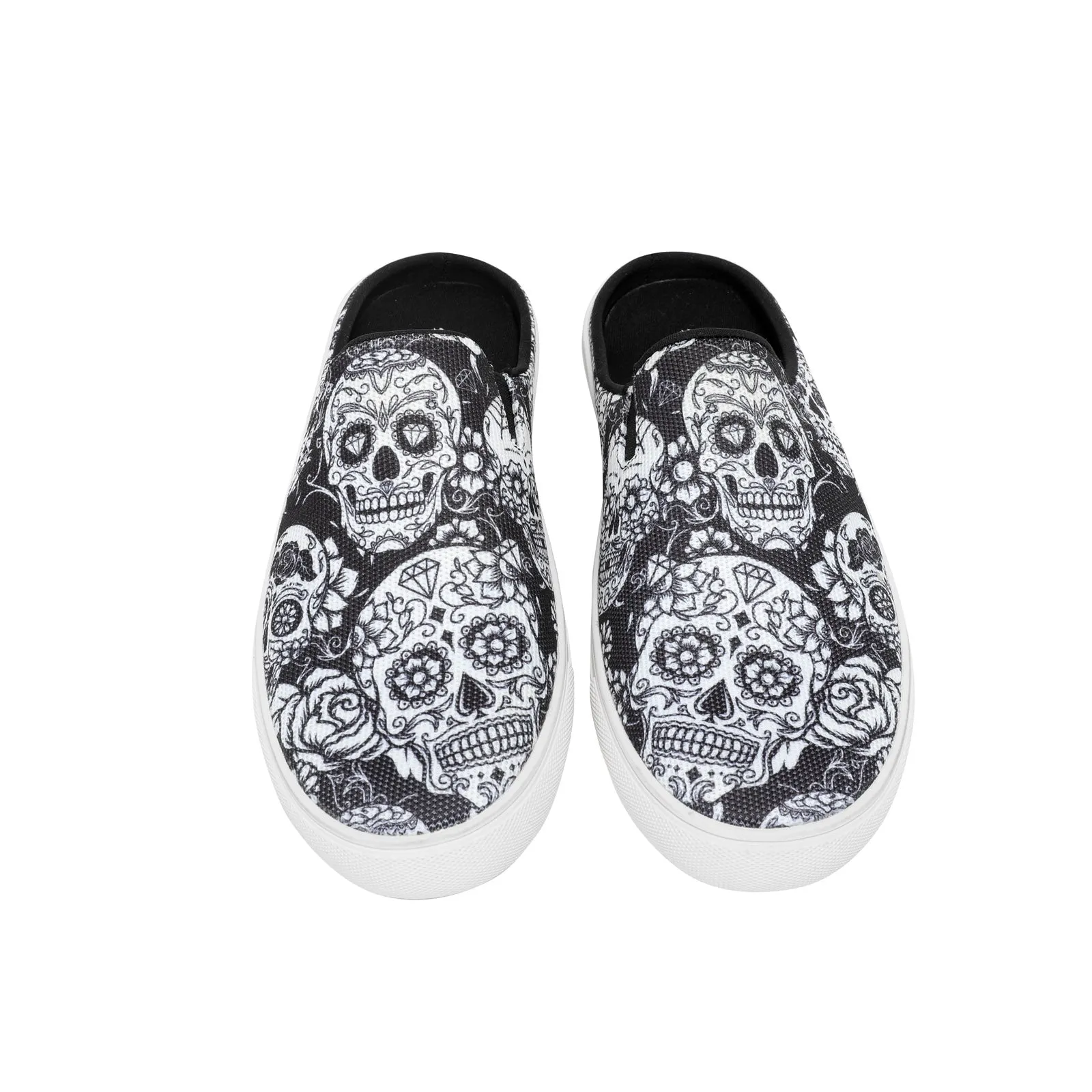 800-S012  Montana West Sugar Skull Print Collection Sneaker Slides - By Pair