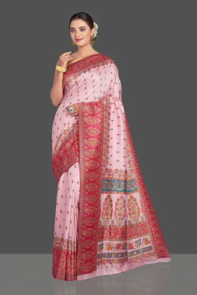 90K790-RO Light Pink Kani Weave Tussar Silk Saree