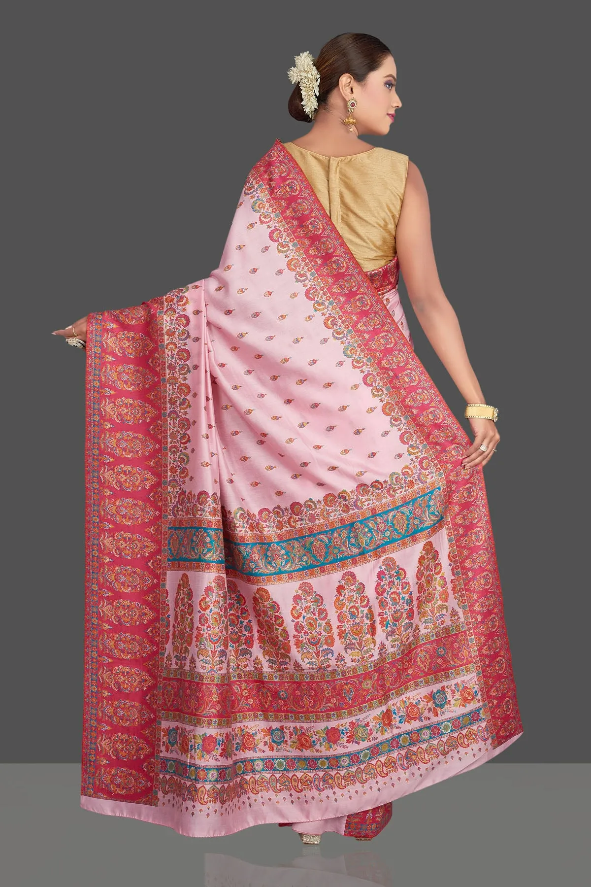 90K790-RO Light Pink Kani Weave Tussar Silk Saree