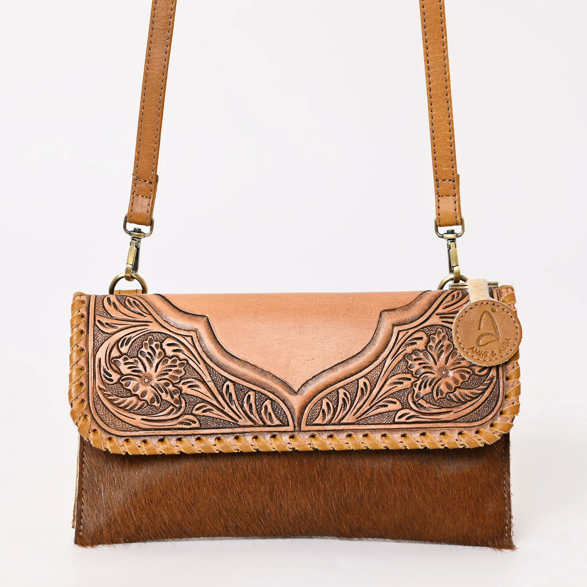 A&A-842A Montana West 100% Genuine Hair-On Cowhide Leather Crossbody