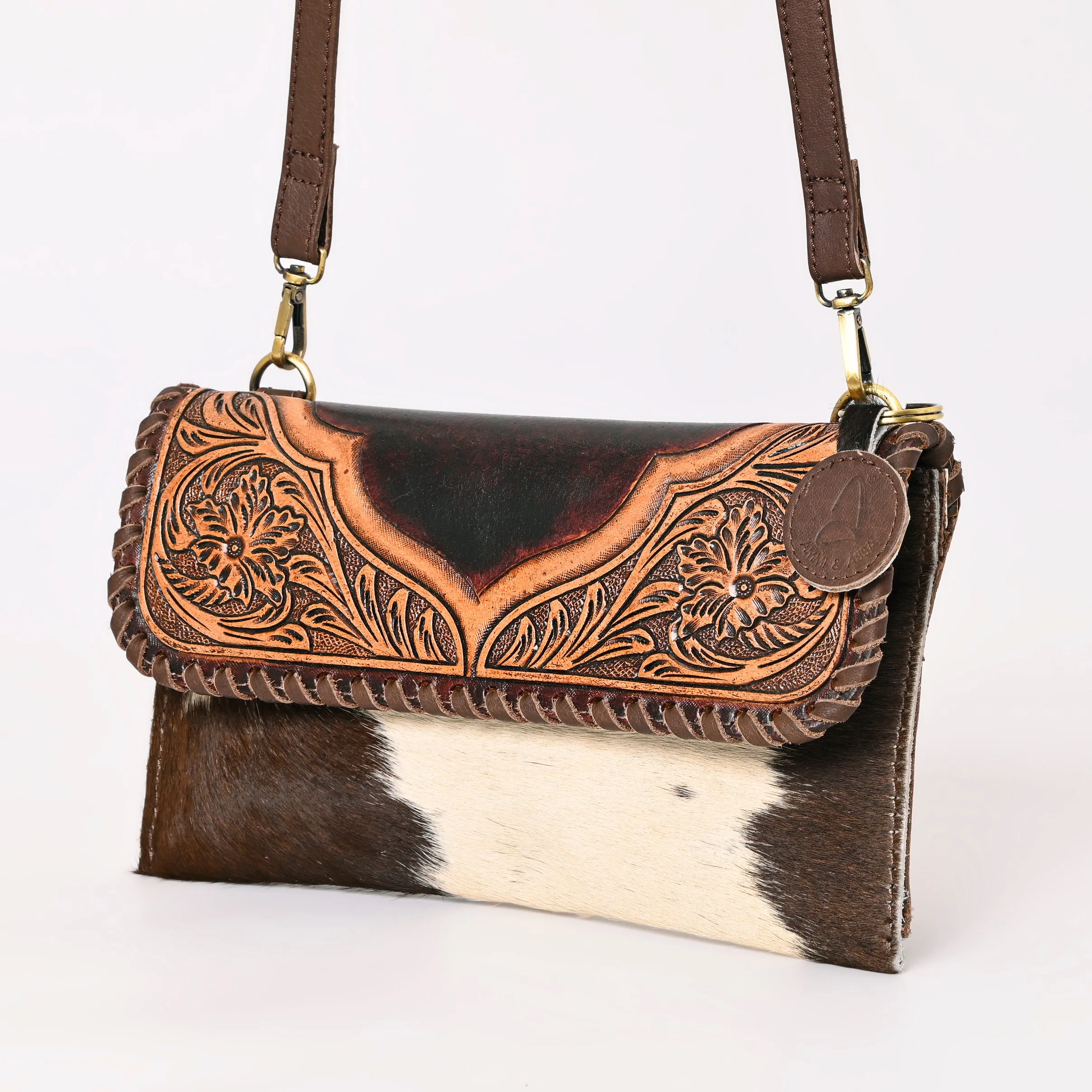 A&A-842A Montana West 100% Genuine Hair-On Cowhide Leather Crossbody