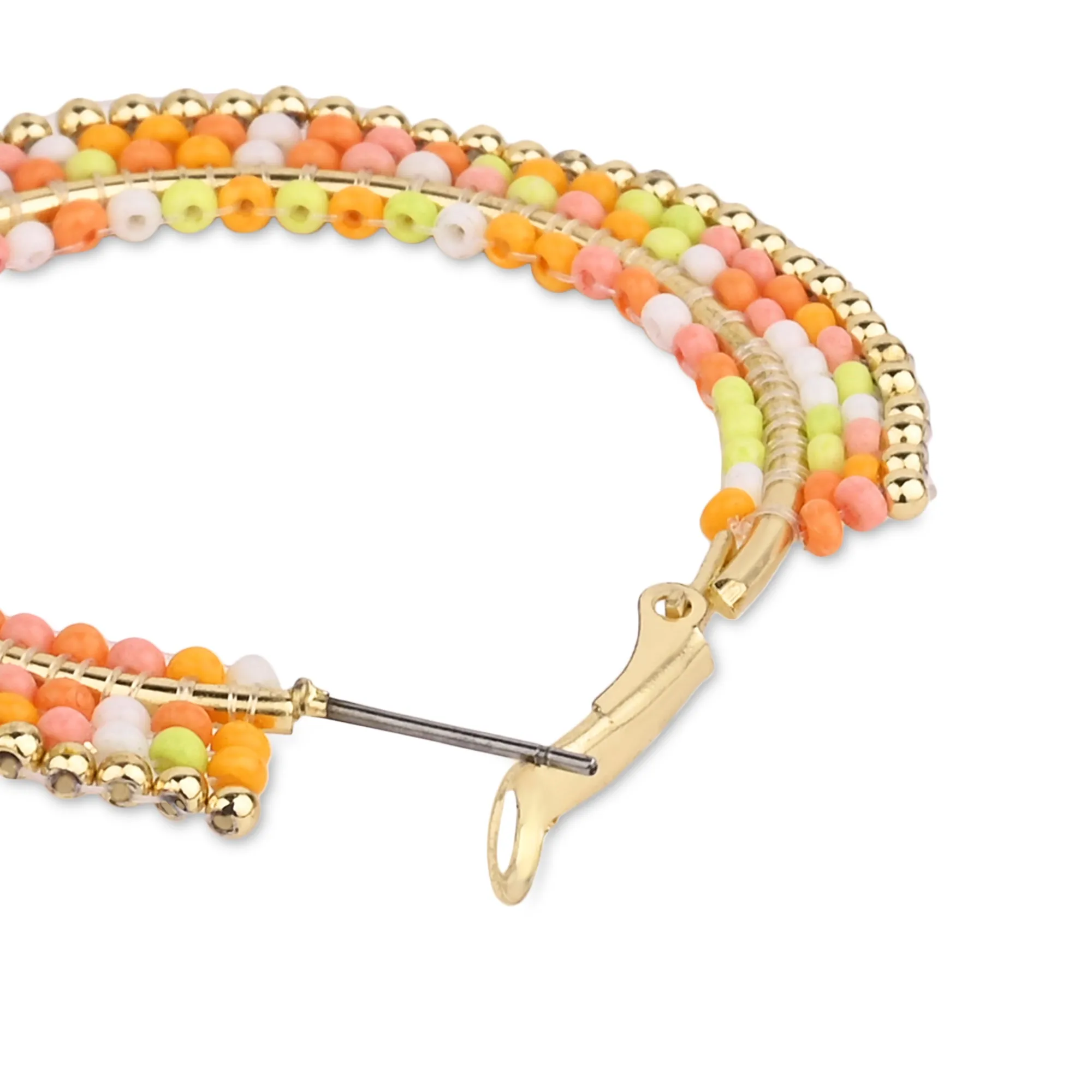 Accessorize London Women's Neon Mini Beaded Statement Hoop Earring