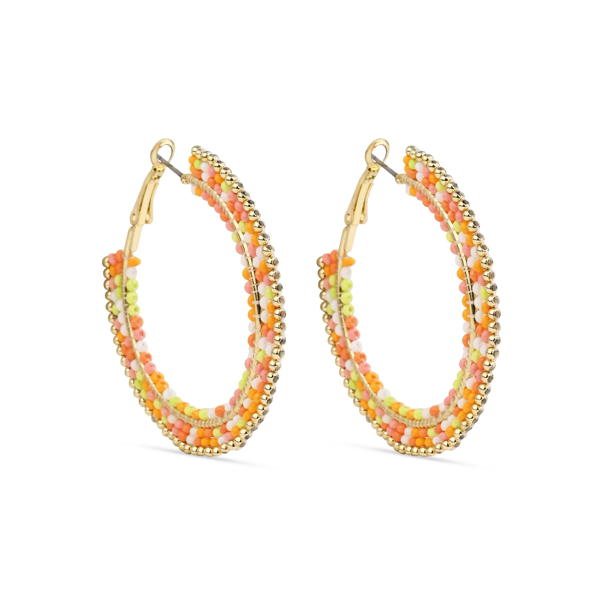 Accessorize London Women's Neon Mini Beaded Statement Hoop Earring