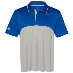 adidas Men's Collegiate Royal/Mid Grey Melange Colorblock Sport Polo