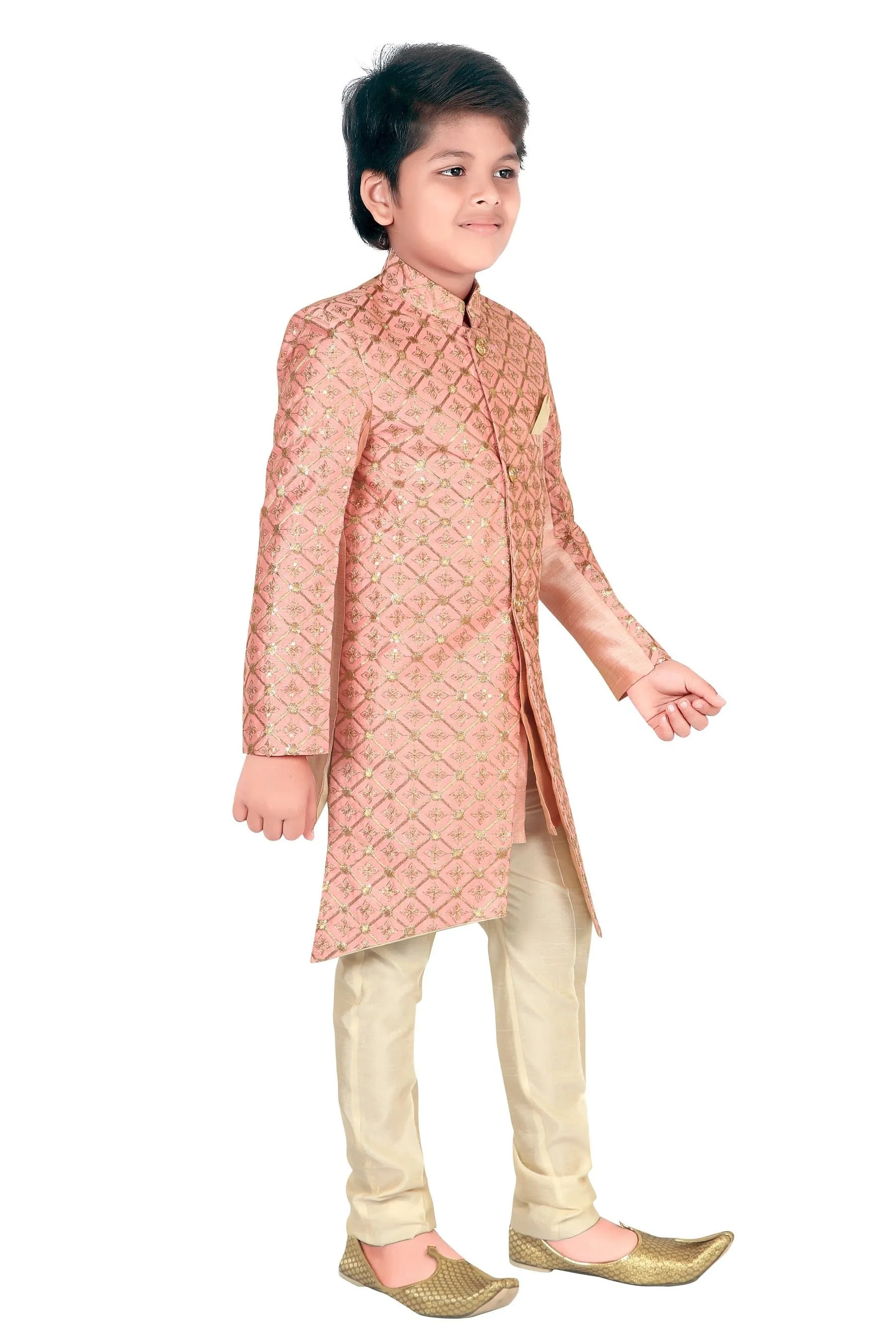 Ahhaaaa Ethnic Handwork Embroidery Sherwani and Pyjama for Boys