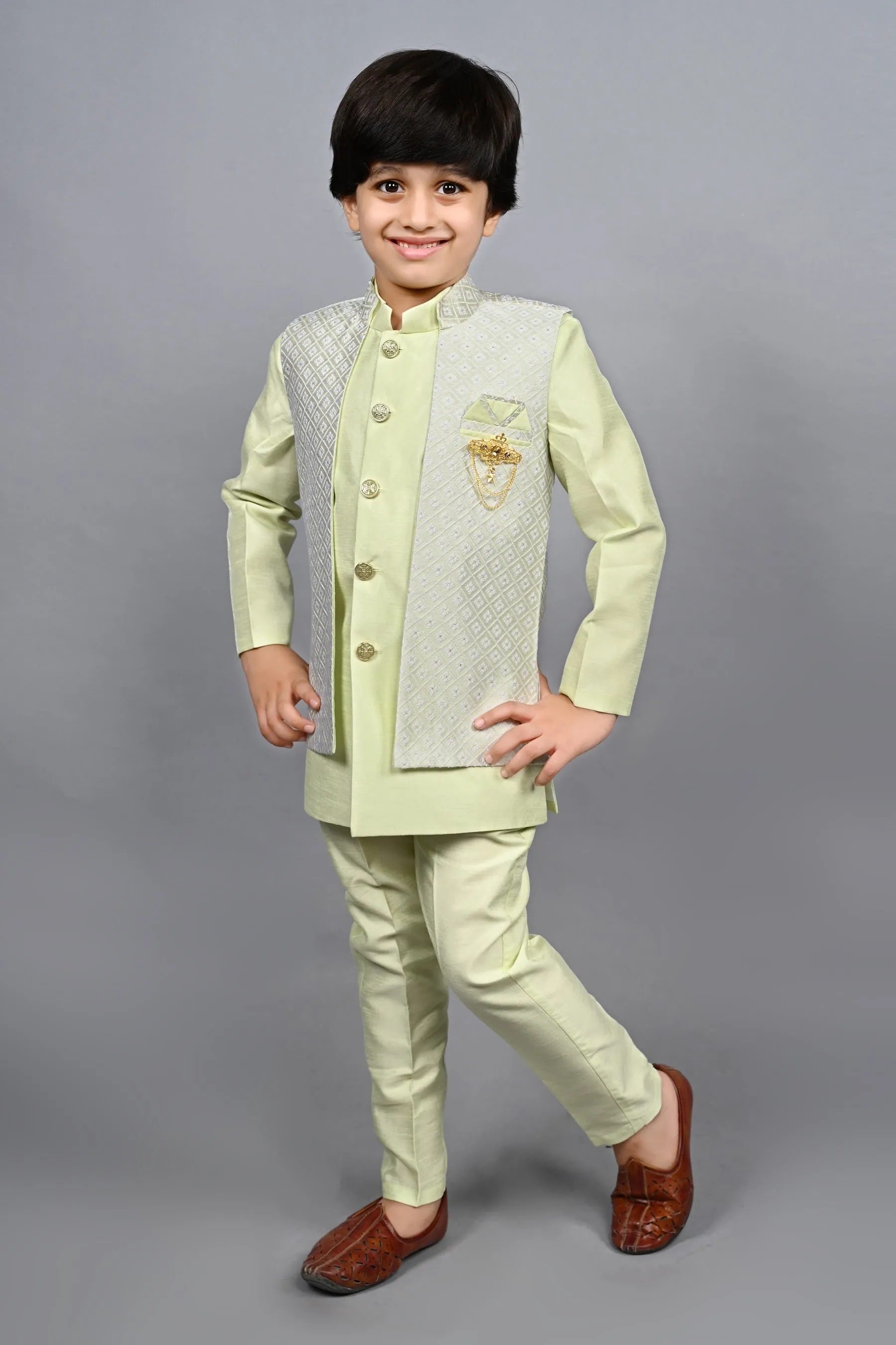 Ahhaaaa Traditional Party Wear Bollywood Style Indo-Western Sherwani for Boys