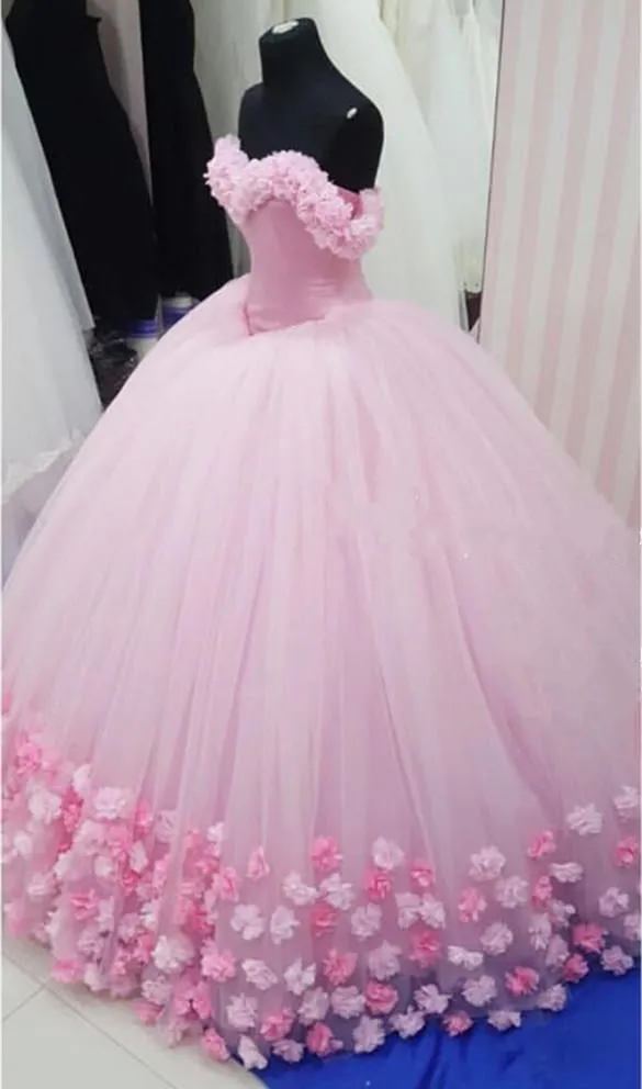 Amazing Pink Tulle Ball Gown Flower Dresses For Wedding Photography