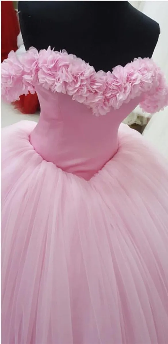 Amazing Pink Tulle Ball Gown Flower Dresses For Wedding Photography