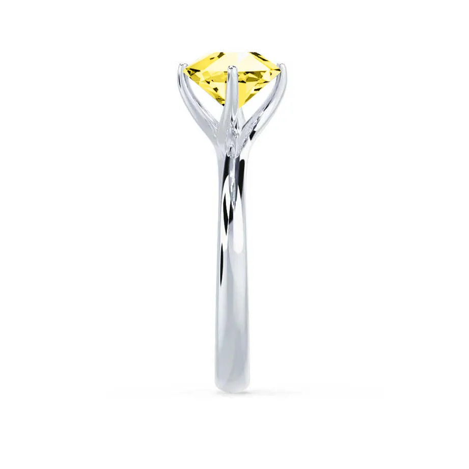 ANNORA - Chatham® Yellow Sapphire 18k White Gold Twist Solitaire Ring