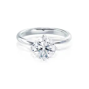 ANNORA - Round Moissanite 18k White Gold Twist Solitaire Ring