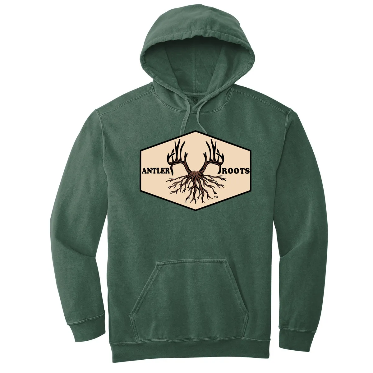 Antler Roots - Diamond Rectangle with Cream Background - Comfort Color - Blue Spruce (Tee/Hoodie/Sweatshirt)