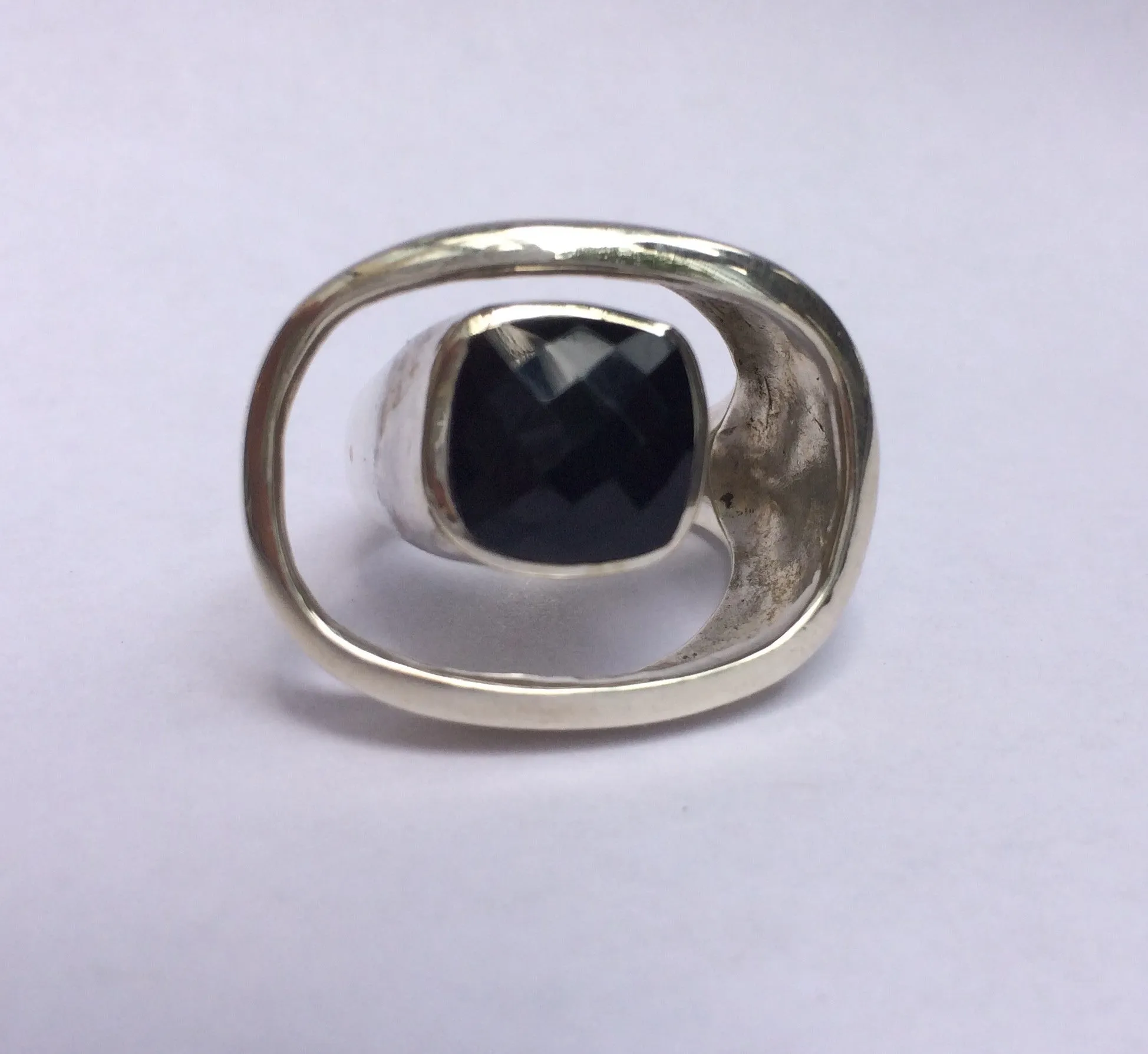 Art Deco Stone Pop Ring (Black Onyx)