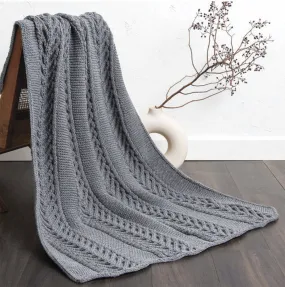 Ascending Braid Knit Blanket