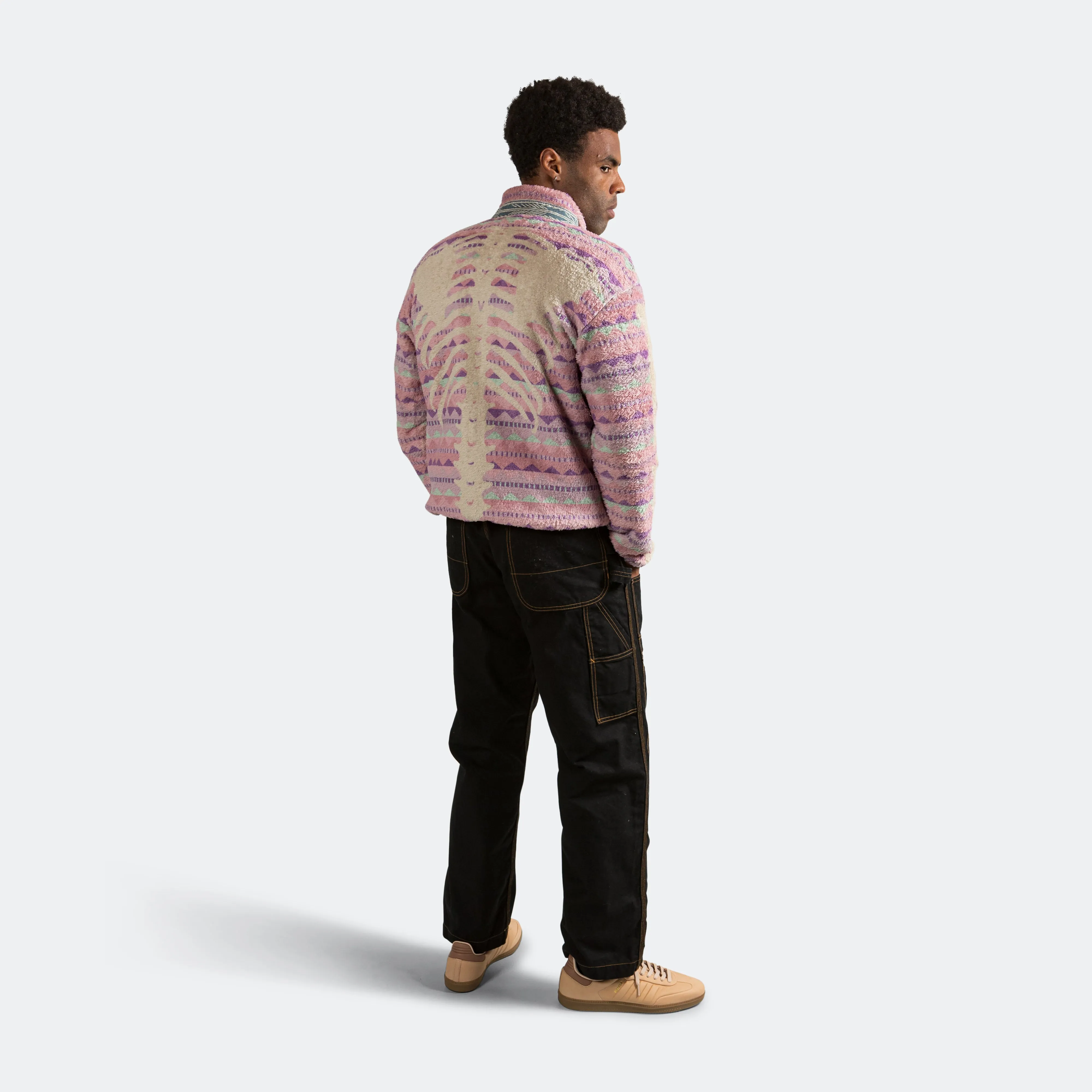 ASHLAND Stripe & BONE Fleece ZIP Blouson - Pink