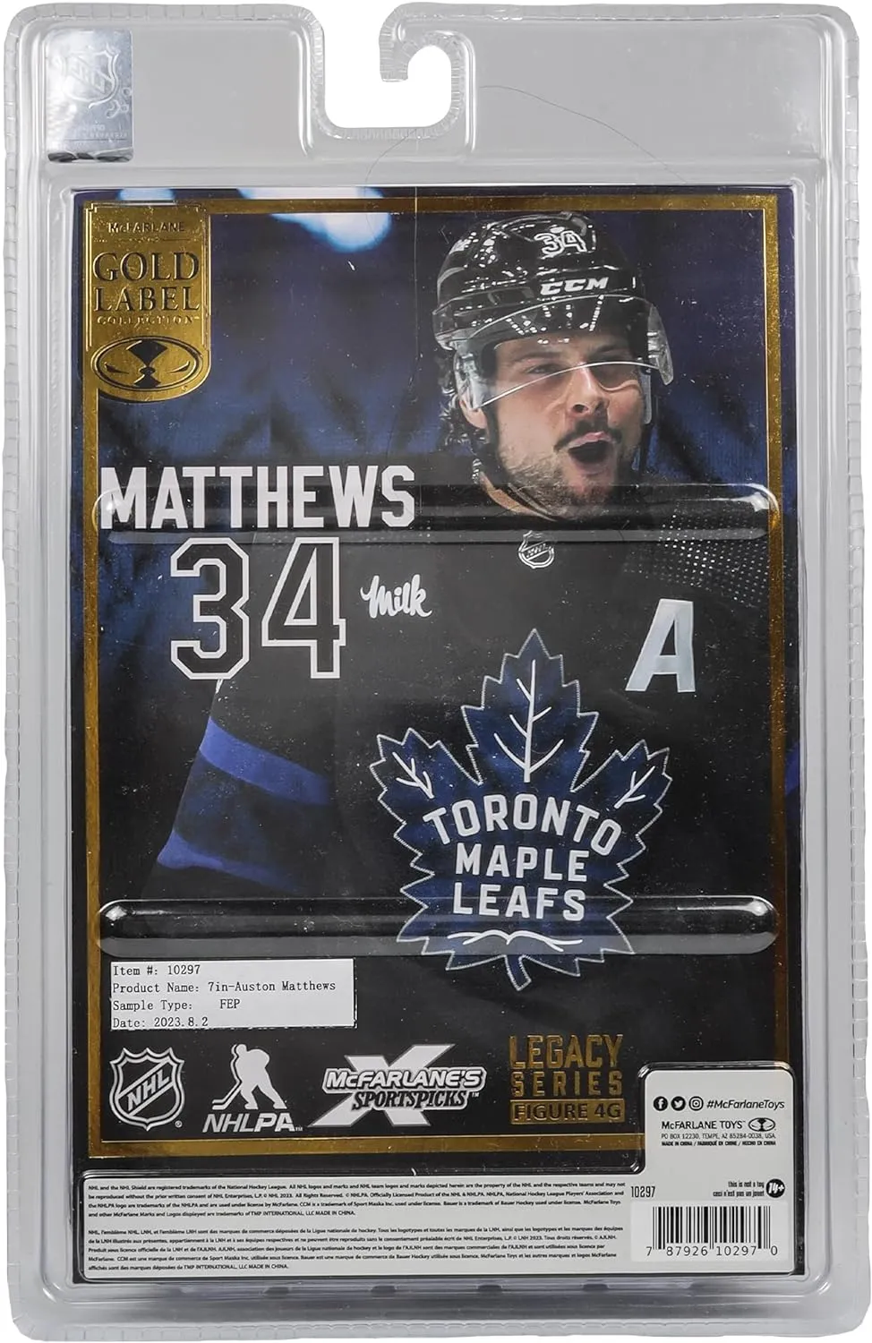 Auston Matthews Toronto Maple Leafs McFarlane’s SportsPicks NHL Legacy Series Figure #4 - Gold Label