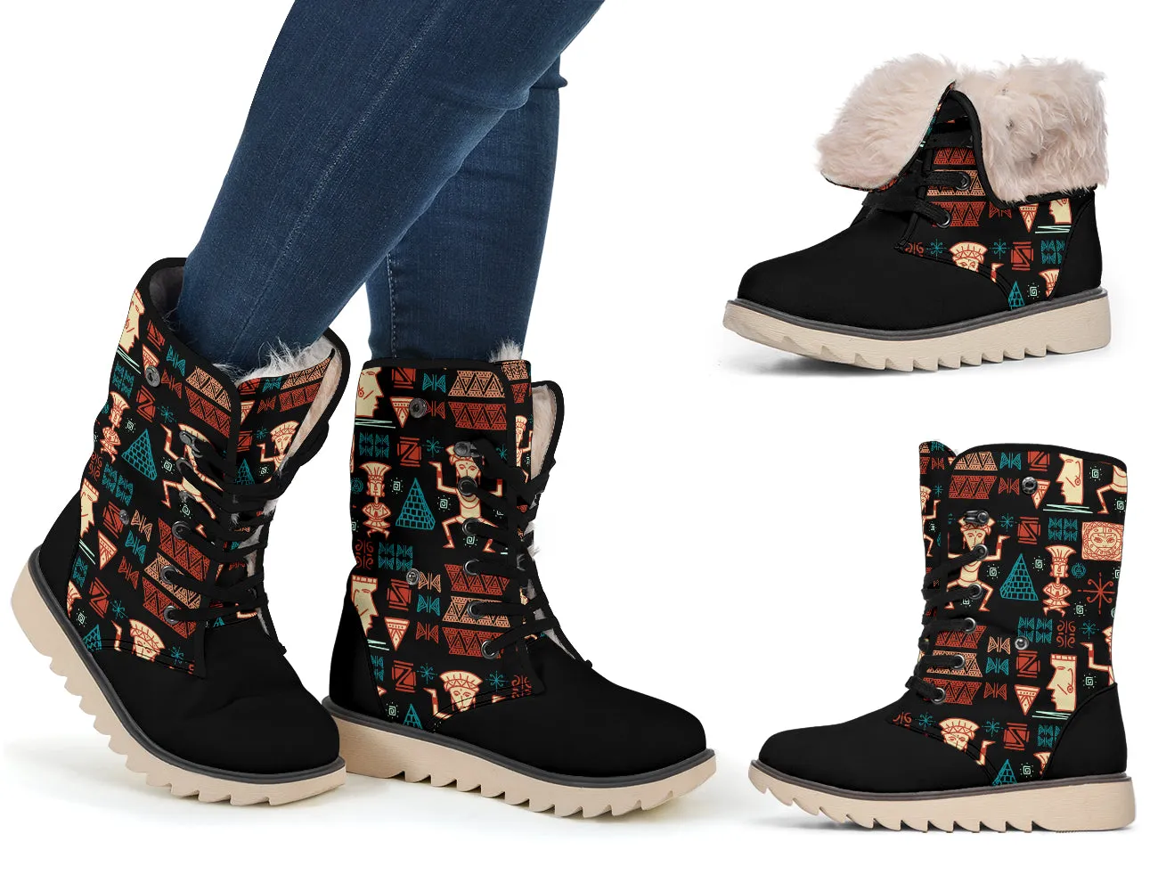 Aztec Tribal Polar Boots