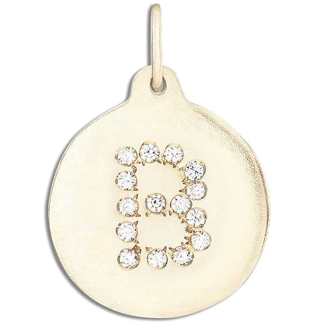 B Alphabet Charm Pavé Diamonds