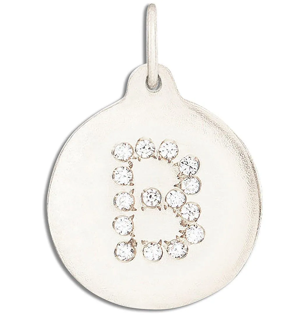 B Alphabet Charm Pavé Diamonds