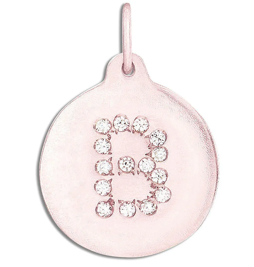 B Alphabet Charm Pavé Diamonds