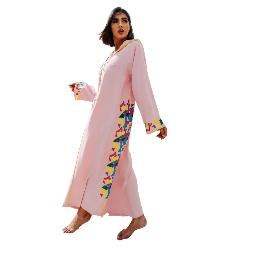 Baby Pink Djellaba Moroccan Dress