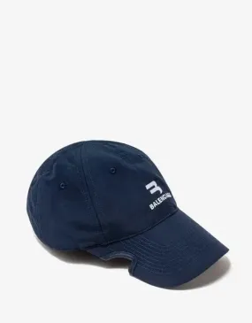 Balenciaga Blue Sporty B Notch Visor Cap