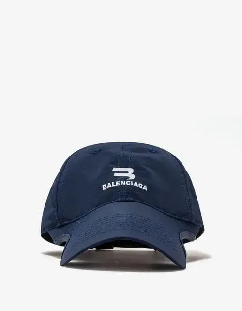 Balenciaga Blue Sporty B Notch Visor Cap