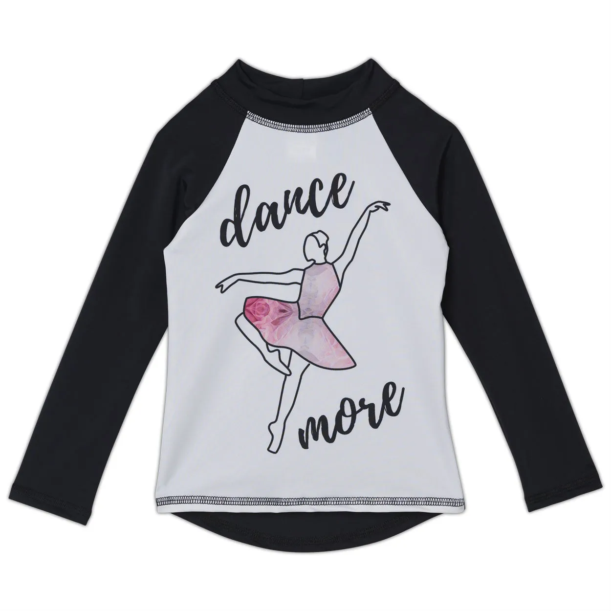 Ballerina Long Sleeve Rash Guard Top UPF 50  for Girls