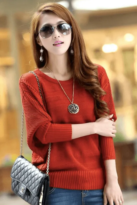 BATWING SLEEVES PULLOVER