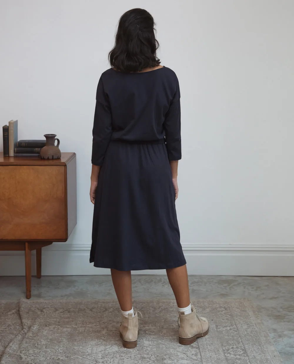 Bellamy Organic Cotton Dress In Navy