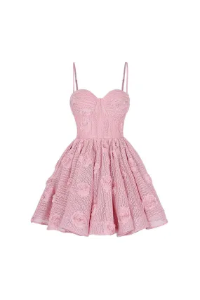 Belonging Fit and Flare Semi-Heart Neck Lace Mini Dress