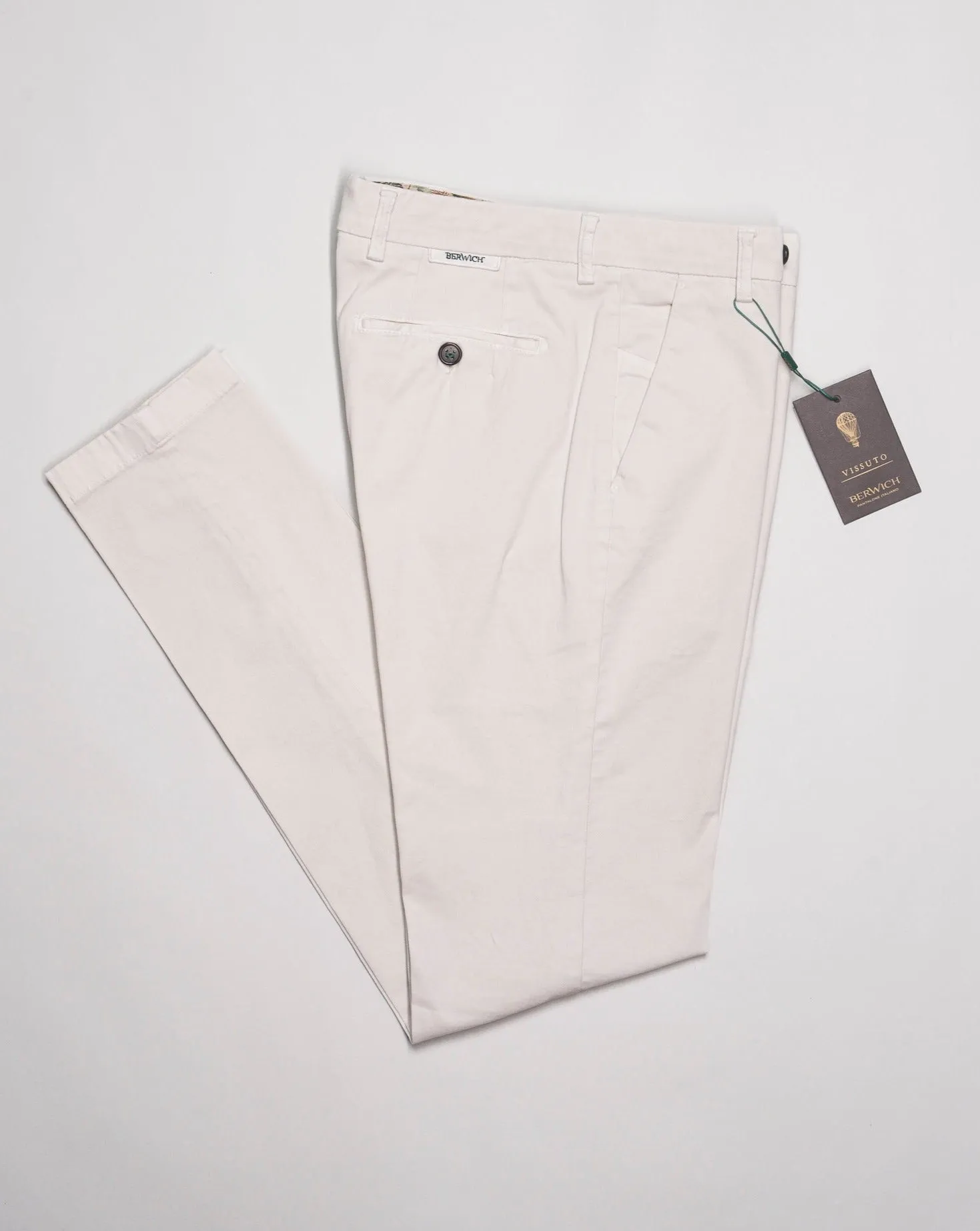 Berwich Morello Garment Dyed Chinos / Latte