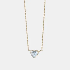 Bezel Set Heart Shaped Solitaire Necklace