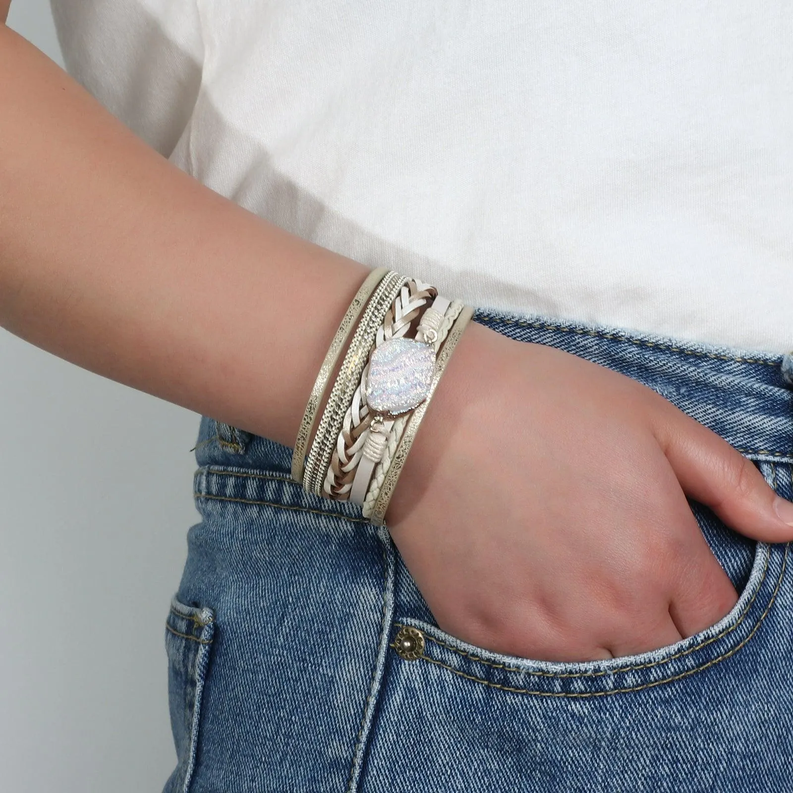 'Birralee' Charm Cuff Bracelet - gold