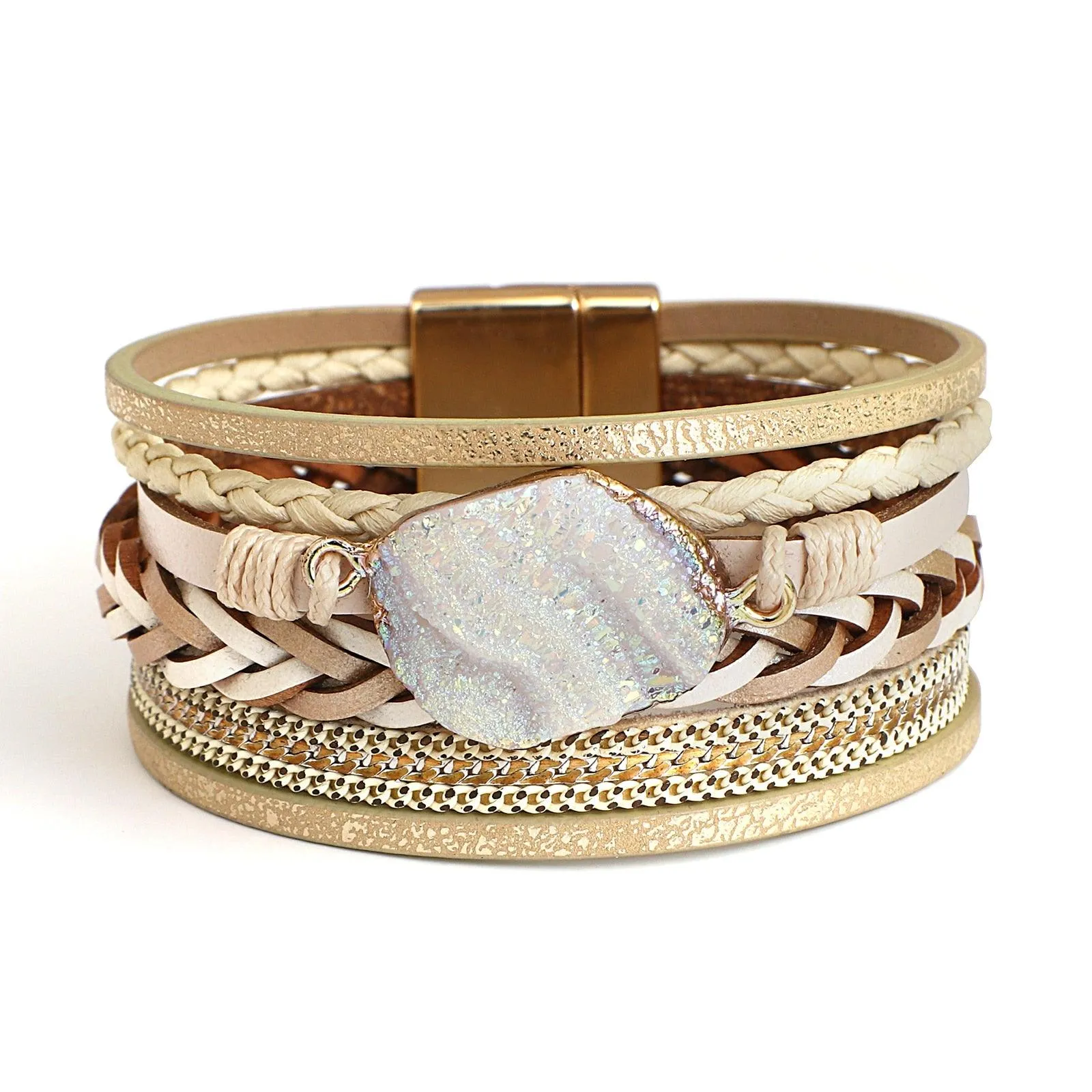 'Birralee' Charm Cuff Bracelet - gold