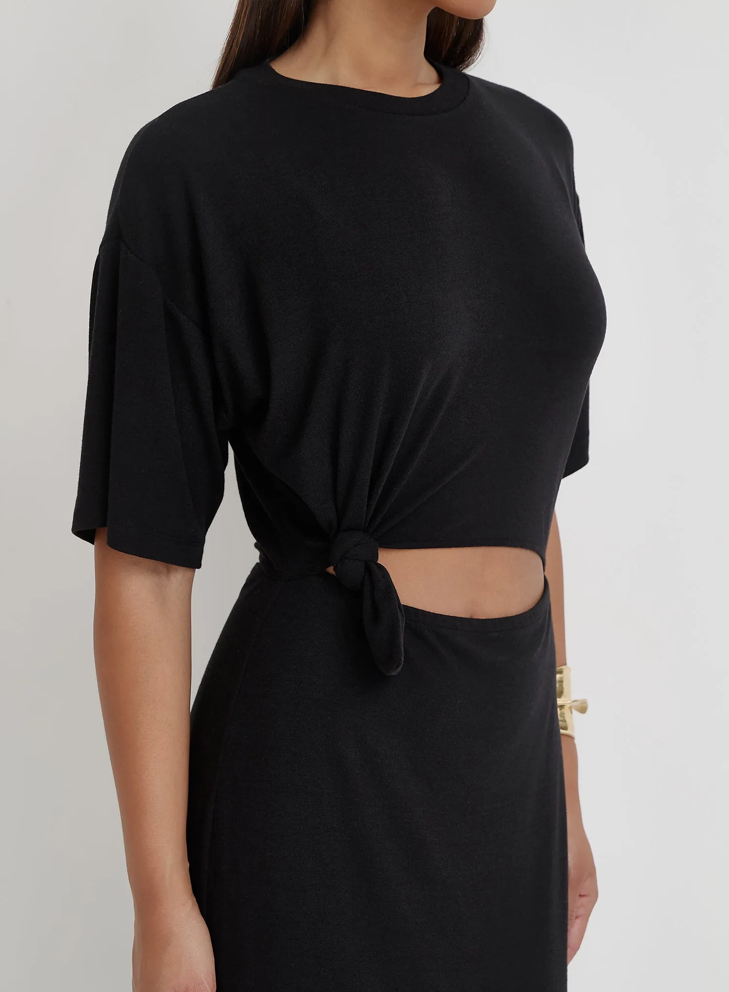 Black Cut Out Maxi Dress- Summer