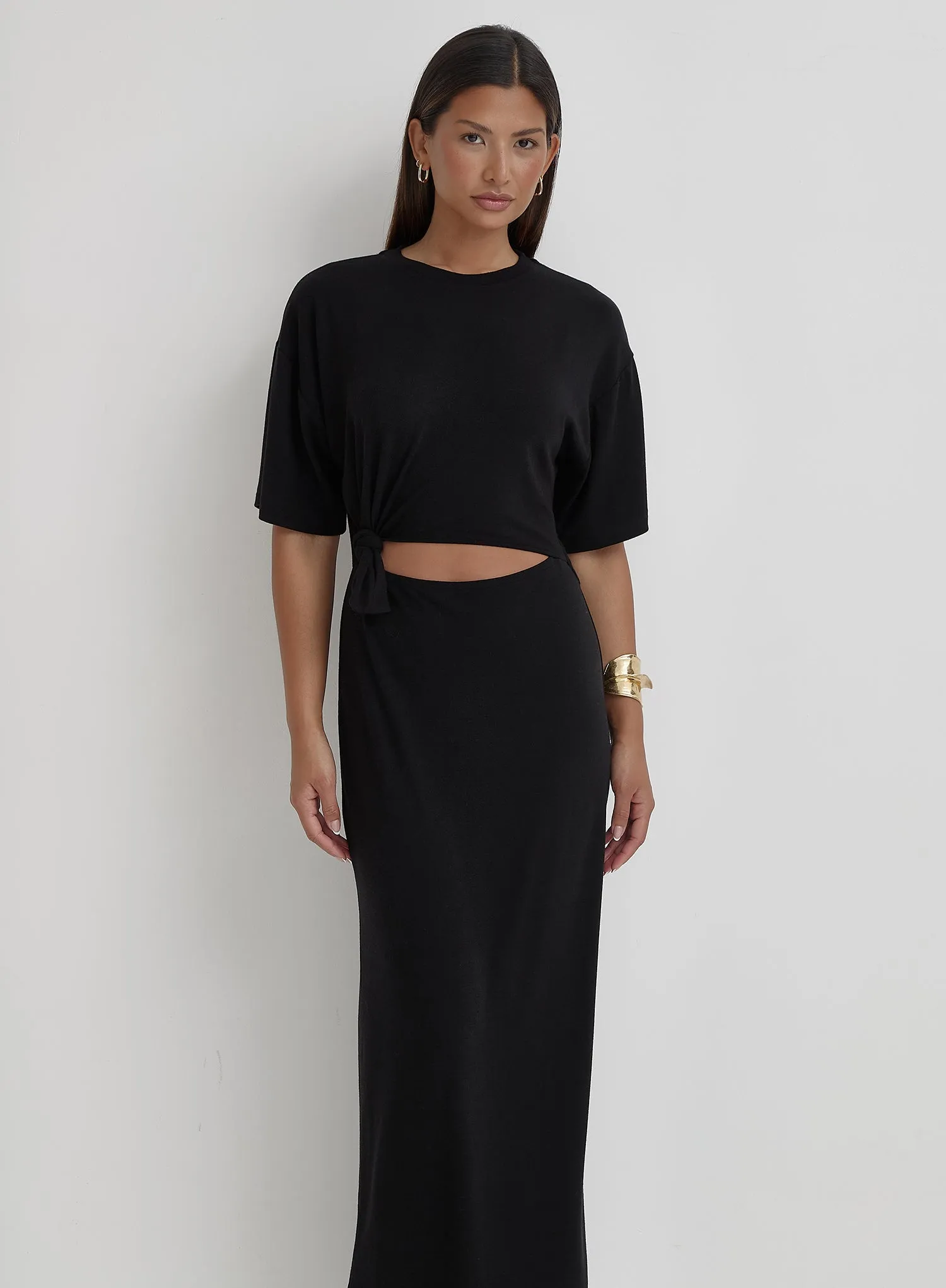 Black Cut Out Maxi Dress- Summer