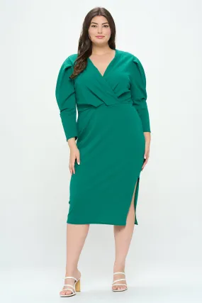 Boa Pleated Midi Dress