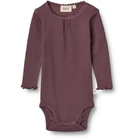 Body Rib Lace LS - soft eggplant